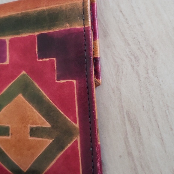 Vintage Colorful Geometric Pattern Wallet MTC 1992 5" x 8" - Picture 11 of 12